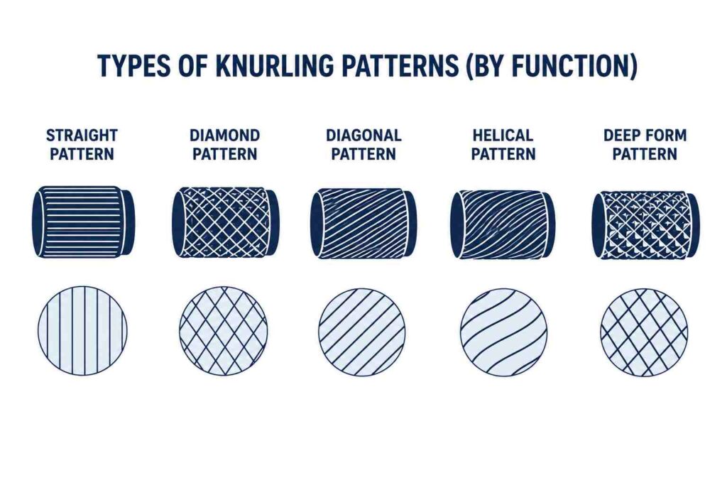 Types of knurled patterns