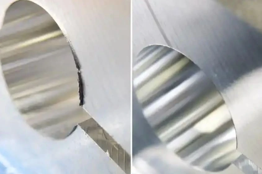 aluminum machining burr reduction comparison