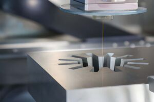 EDM machine cutting internal gear profile