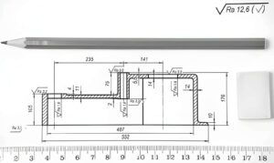 Engineering Drawing with Surface Finish Symbol
