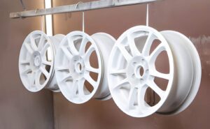 Powder-coated car rims