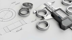 Quality control of part dimensions using calipers and technical drawing