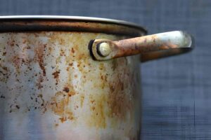 Rust-Stained Stainless Steel Pot Handle
