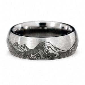 Steel laser-engraved ring