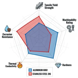 aluminum 6061 vs stainless steel 316 properties