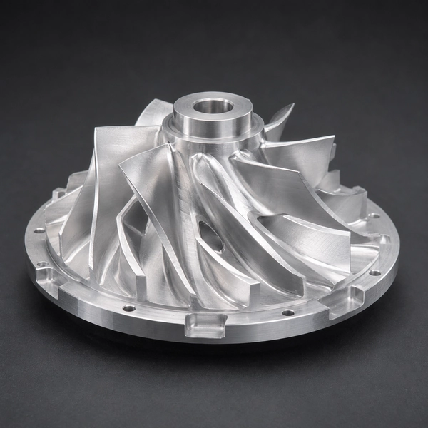 5-axis CNC machined aluminum impeller