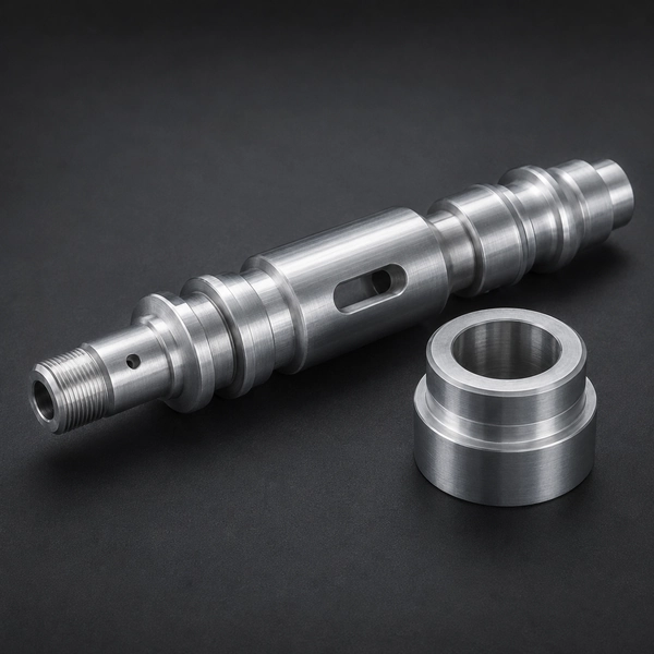 CNC turned aluminum shaft and bushing