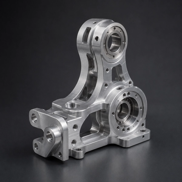 Complex CNC machined aluminum bearing housing