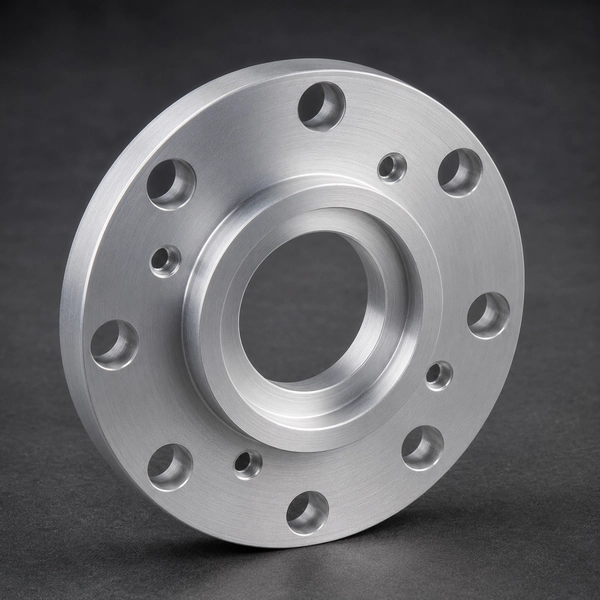 Precision CNC turned aluminum mounting flange