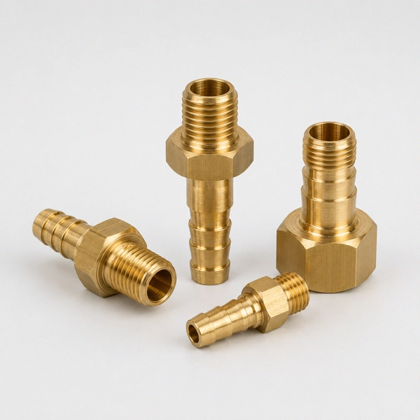 Custom CNC turned brass hose fittings