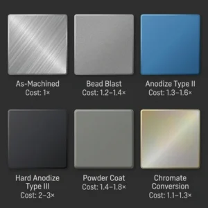 cnc machining surface finish cost comparison