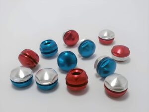 Blue, red, silver, aluminum parts