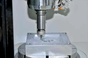 CNC milling machine produces a metal prototype part