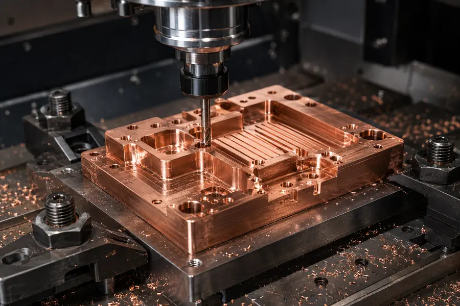 CNC machining a custom copper component