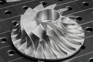 Curved 5-axis machined turbine blade