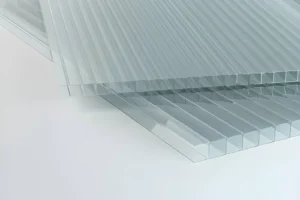 Two polycarbonate corrugated panels