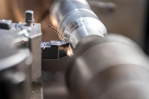 Lathe Machine Creating Precision Metal Component