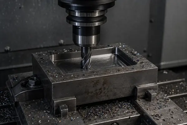 Steel CNC milling of a precision machined pocket
