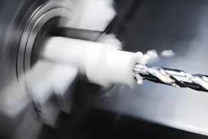 CNC turning a plastic part