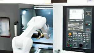 robotic arm operating cnc machine
