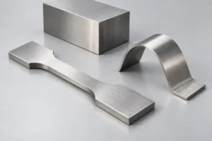 Stainless steel tensile specimen and bent strip