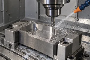 Titanium workpiece mechanically clamped during CNC milling